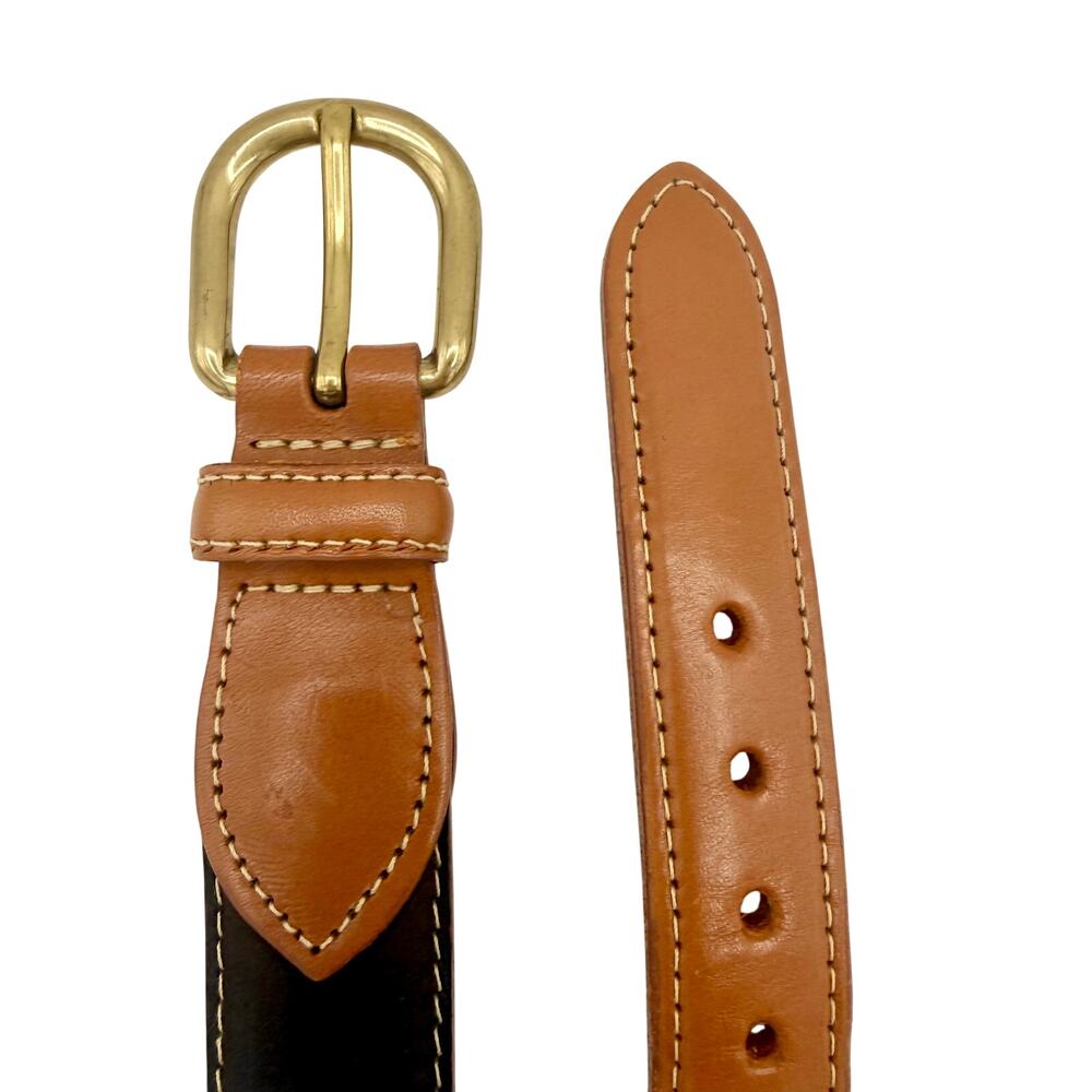 Albany Belt Co. England Leather Nubuck Belt Cognac Deep Brown Sz. 38 / 95 Preppy